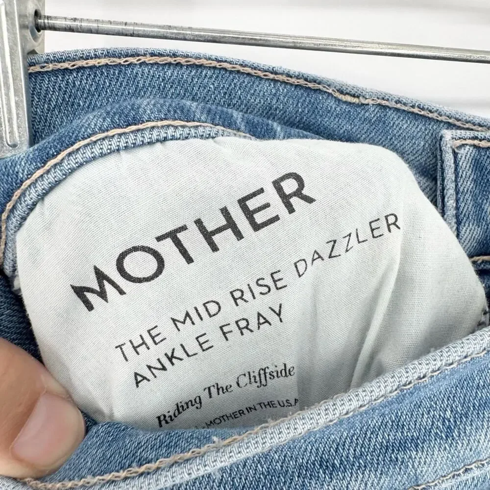 MOTHER *Flawed* Midrise Dazzler Ankle Fray In Riding The Cliffside Wash Size‎ 26